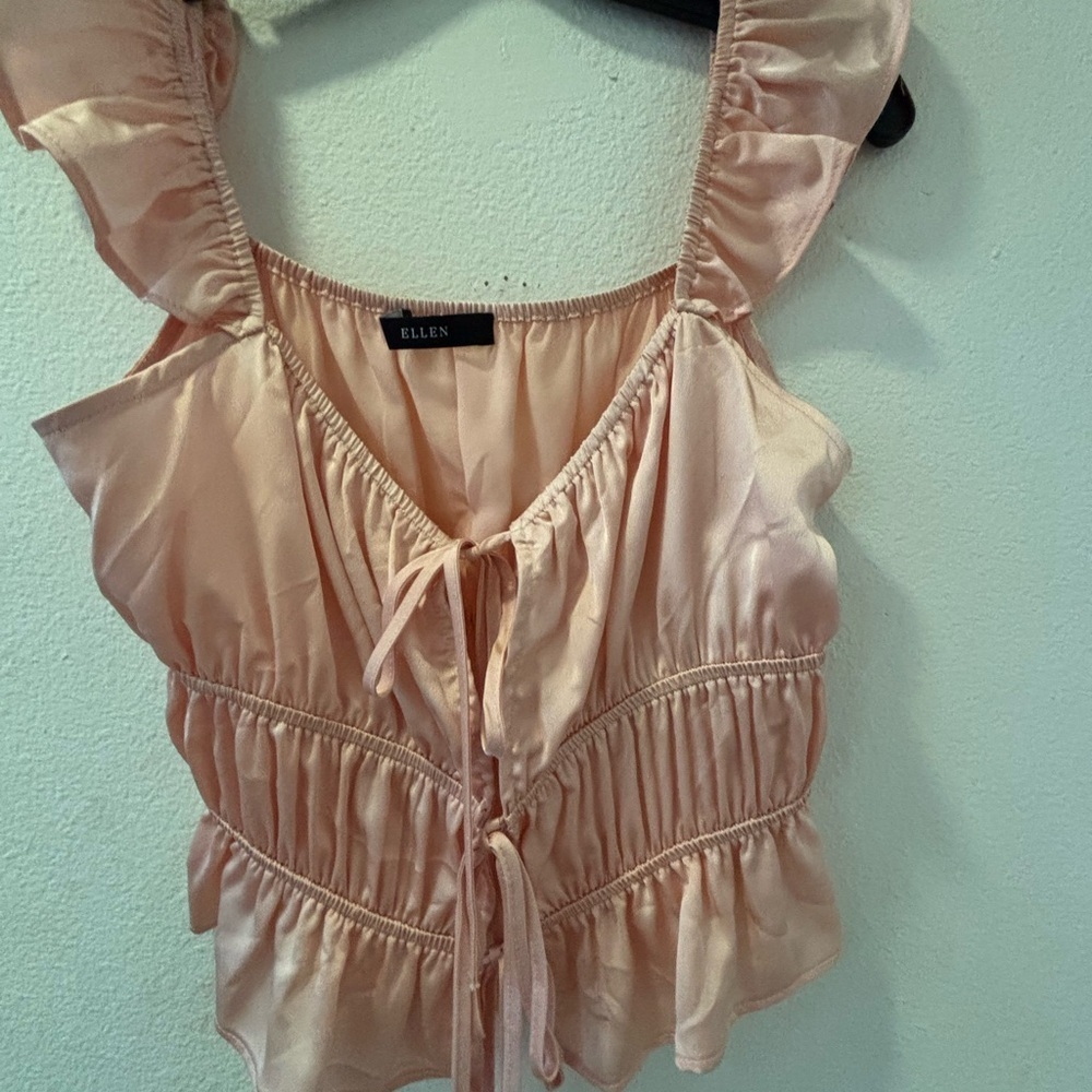 Pink Ruffled Women's Top - Picture 2 of 5